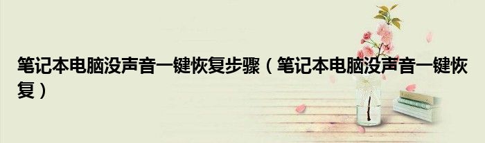 笔记本电脑没声音一键恢复步骤(笔记本电脑没声音一键恢复)