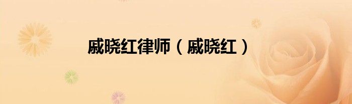戚晓红律师（戚晓红）