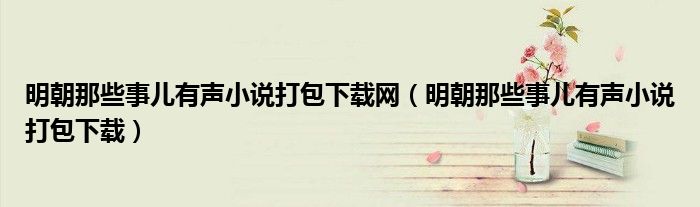 明朝那些事儿有声小说打包下载网(明朝那些事儿有声小说打包下载)