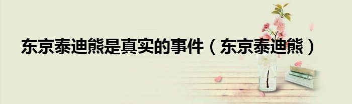 东京泰迪熊是真实的事件(东京泰迪熊)