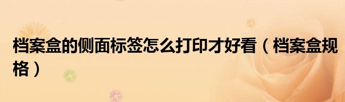 档案盒的侧面标签怎么打印才好看(档案盒规格)