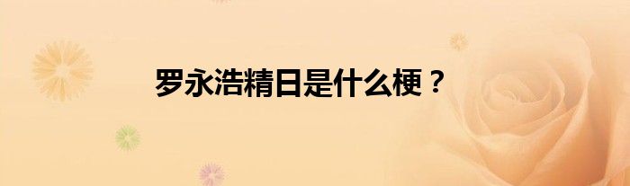 罗永浩精日是什么梗？