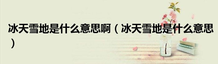 冰天雪地是什么意思啊(冰天雪地是什么意思)