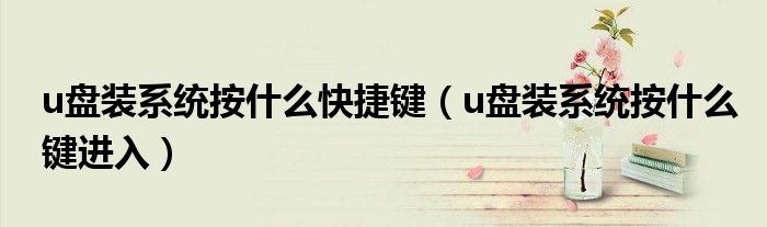 u盘装系统按什么快捷键（u盘装系统按什么键进入）