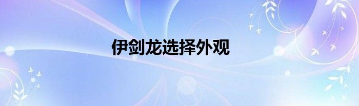 伊剑龙选择外观