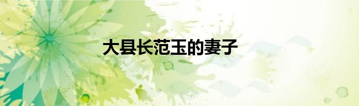 大县长范玉的妻子