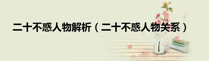 二十不惑人物解析(二十不惑人物关系)