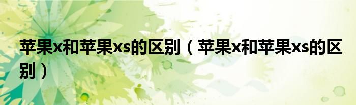 苹果x和苹果xs的区别(苹果x和苹果xs的区别)