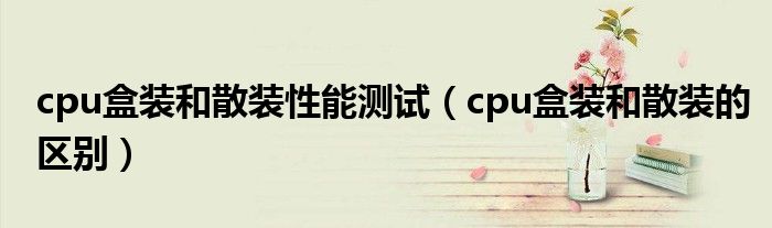 cpu盒装和散装性能测试(cpu盒装和散装的区别)