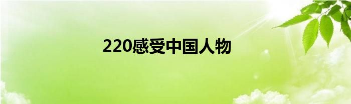 220感受中国人物