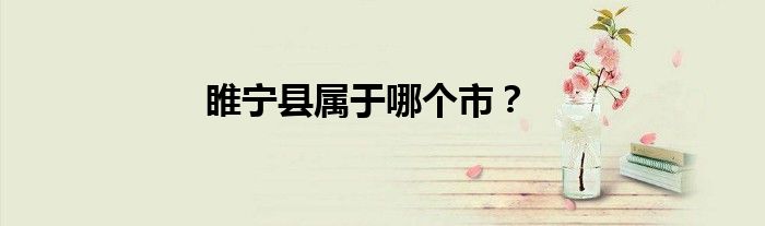 睢宁县属于哪个市？