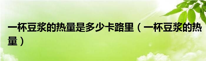一杯豆浆的热量是多少卡路里(一杯豆浆的热量)