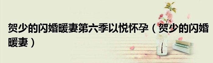 贺少的闪婚暖妻第六季以悦怀孕(贺少的闪婚暖妻)