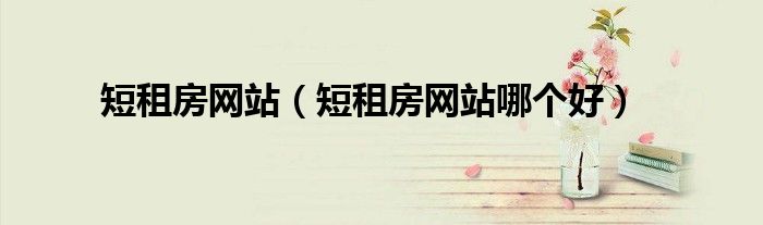 短租房网站(短租房网站哪个好)