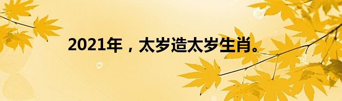 2021年,太岁造太岁生肖。