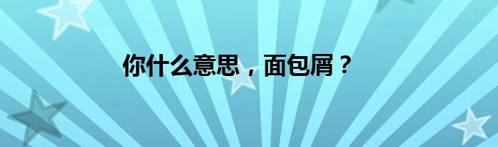 你什么意思，面包屑？