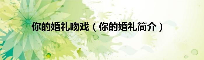你的婚礼吻戏(你的婚礼简介)