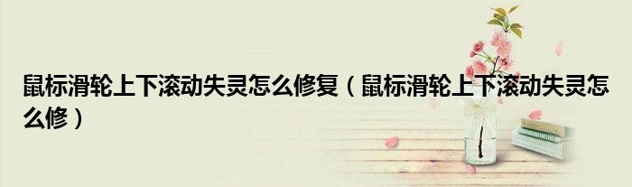 鼠标滑轮上下滚动失灵怎么修复(鼠标滑轮上下滚动失灵怎么修)