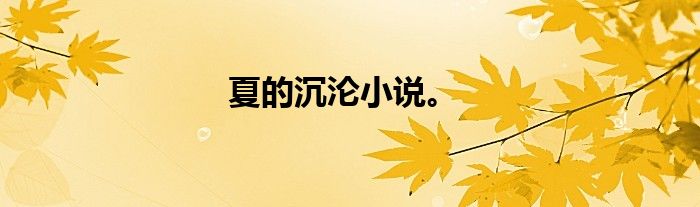 夏的沉沦小说。