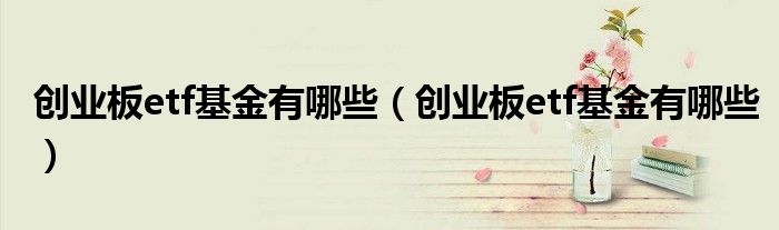 创业板etf基金有哪些(创业板etf基金有哪些)
