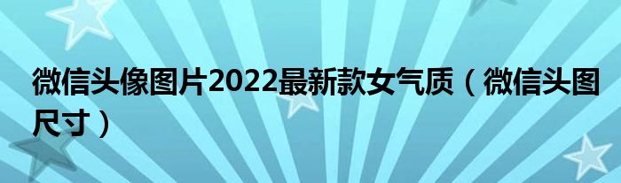 微信头像图片2022最新款女气质(微信头图尺寸)