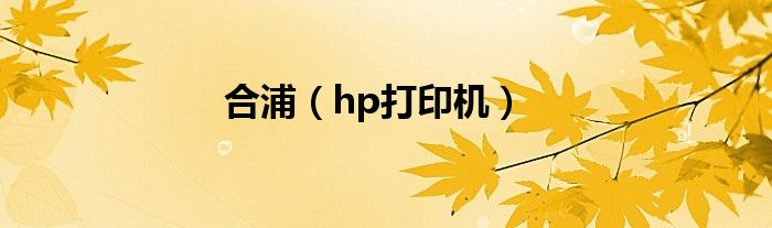 合浦（hp打印机）