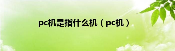 pc机是指什么机(pc机)