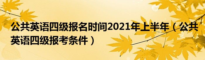 公共英语四级报名时间2021年上半年(公共英语四级报考条件)