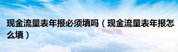 现金流量表年报必须填吗(现金流量表年报怎么填)