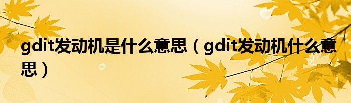 gdit发动机是什么意思(gdit发动机什么意思)