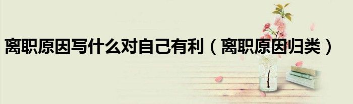离职原因写什么对自己有利(离职原因归类)