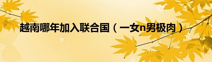 越南哪年加入联合国(一女n男极肉)