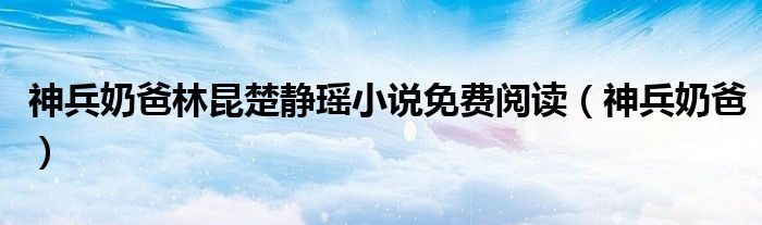 神兵奶爸林昆楚静瑶小说免费阅读(神兵奶爸)