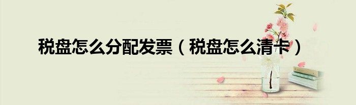 税盘怎么分配发票(税盘怎么清卡)