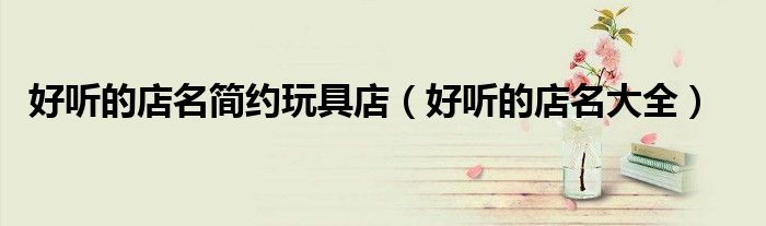 好听的店名简约玩具店(好听的店名大全)