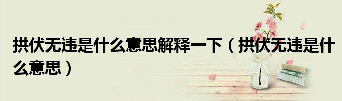 拱伏无违是什么意思解释一下(拱伏无违是什么意思)