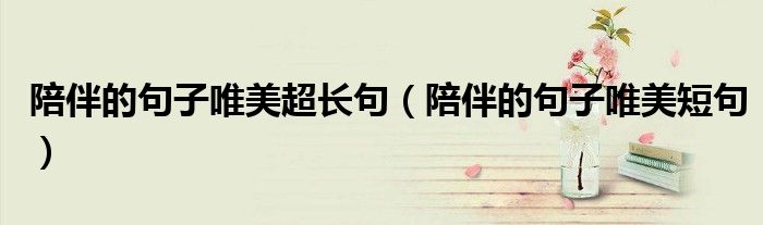 陪伴的句子唯美超长句(陪伴的句子唯美短句)