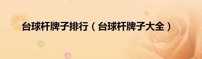 台球杆牌子排行(台球杆牌子大全)