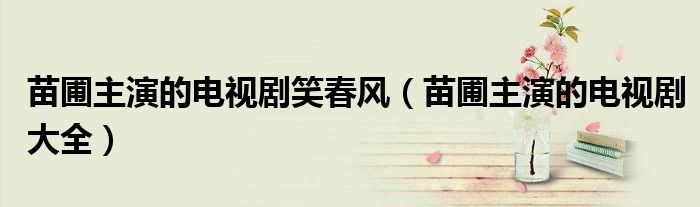 苗圃主演的电视剧笑春风(苗圃主演的电视剧大全)