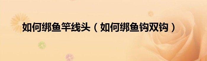 如何绑鱼竿线头（如何绑鱼钩双钩）