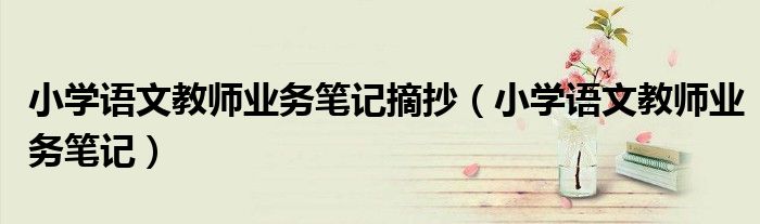 小学语文教师业务笔记摘抄(小学语文教师业务笔记)