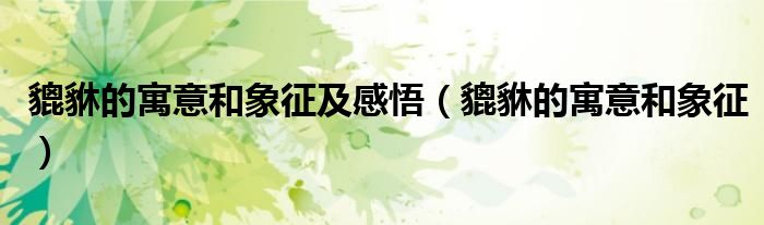 貔貅的寓意和象征及感悟(貔貅的寓意和象征)
