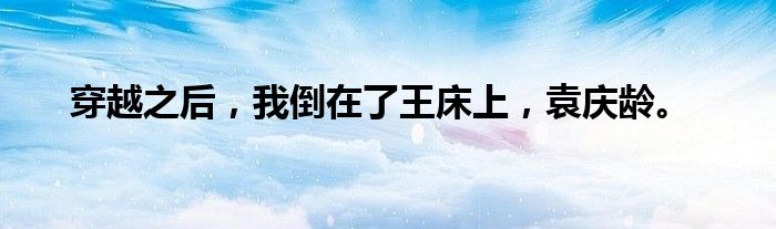 穿越之后,我倒在了王床上,袁庆龄。