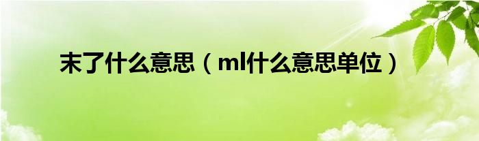 末了什么意思(ml什么意思单位)