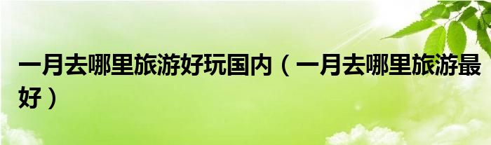 一月去哪里旅游好玩国内(一月去哪里旅游最好)