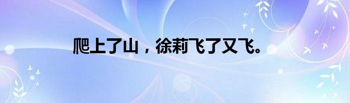 爬上了山，徐莉飞了又飞。