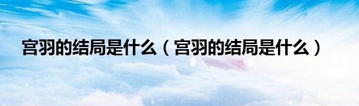 宫羽的结局是什么(宫羽的结局是什么)