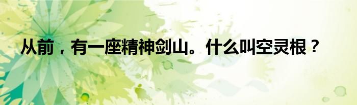 从前,有一座精神剑山。什么叫空灵根?