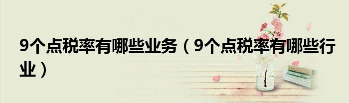 9个点税率有哪些业务(9个点税率有哪些行业)