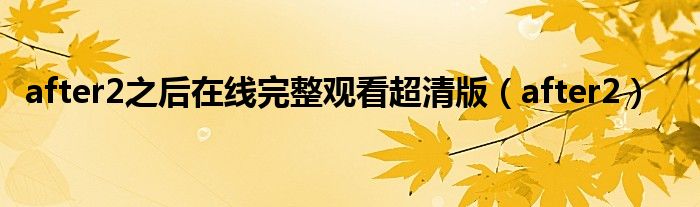after2之后在线完整观看超清版(after2)